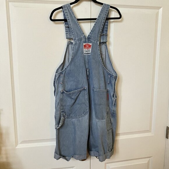 Vintage Keystone Shortalls Mens L Bib Dungaree Blue Denim Jean Overalls - Picture 4 of 11